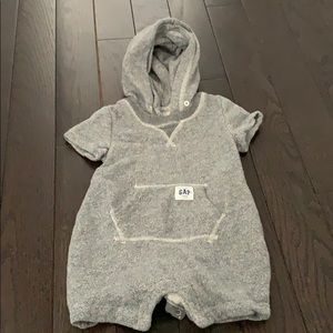 One piece romper with hood